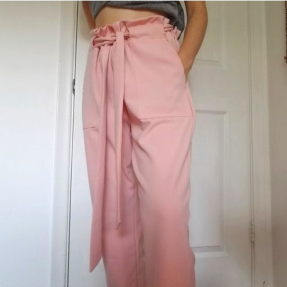 scrunched waist trousers with tie - Picture 1 of 2